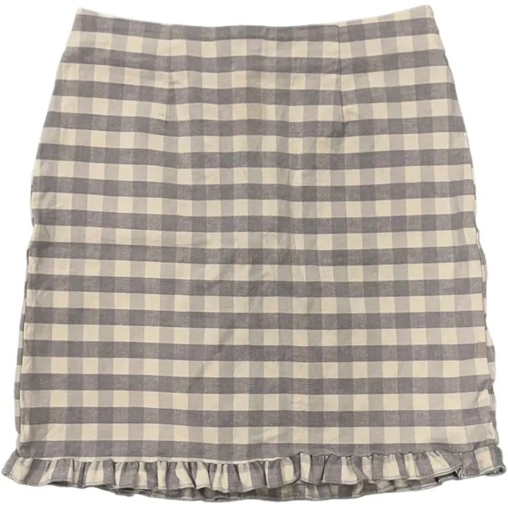 Urban Outfitter Lilac and Cream checked mini skirt women's size medium.